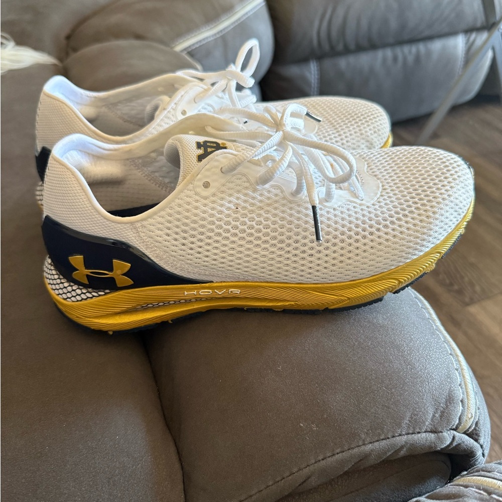 Under Armour Notre Dame Men's White and Yellow/Blue Athletic Shoes